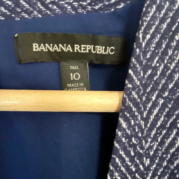 Banana Republic Pleated-Shoulder Blue Shift Dress - Size 10T - Picture 3 of 4